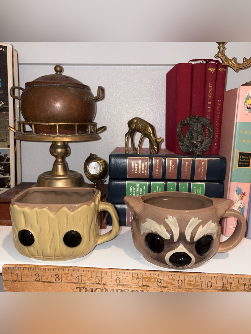 FUNKO POP MARVEL Woodland Mug Set - Yellow Groot & Brown Raccoon Ceramic Mugs